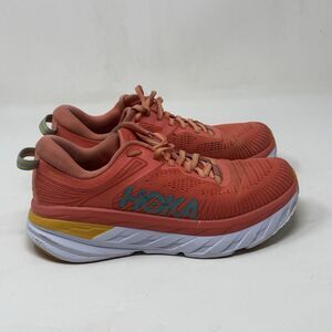 Hoka One One Bondi 7 Womens 8 Camellia Orange Lightweight Running Shoes Sneakers